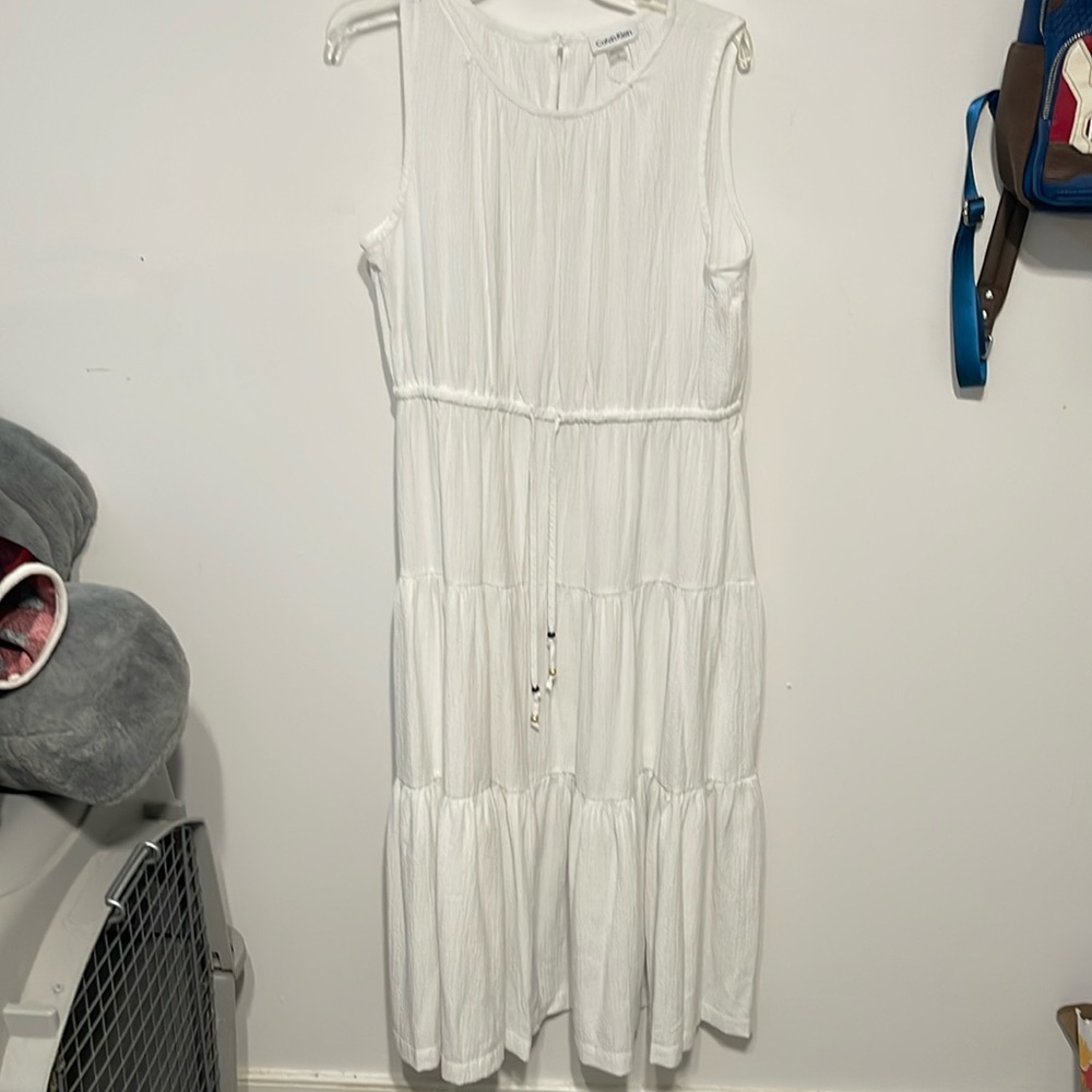 Calvin Klein white maxi dress